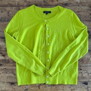 Banana Republic Lime Green/Chartreuse Cardigan Sweater - 100% Merino Wool
